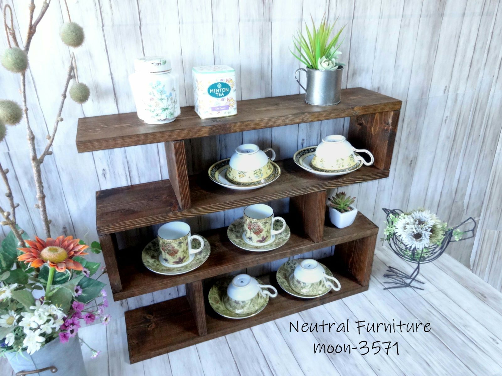 フランスアンティーク猫脚ブックシェルフ/木製本棚/飾り棚/食器棚(90