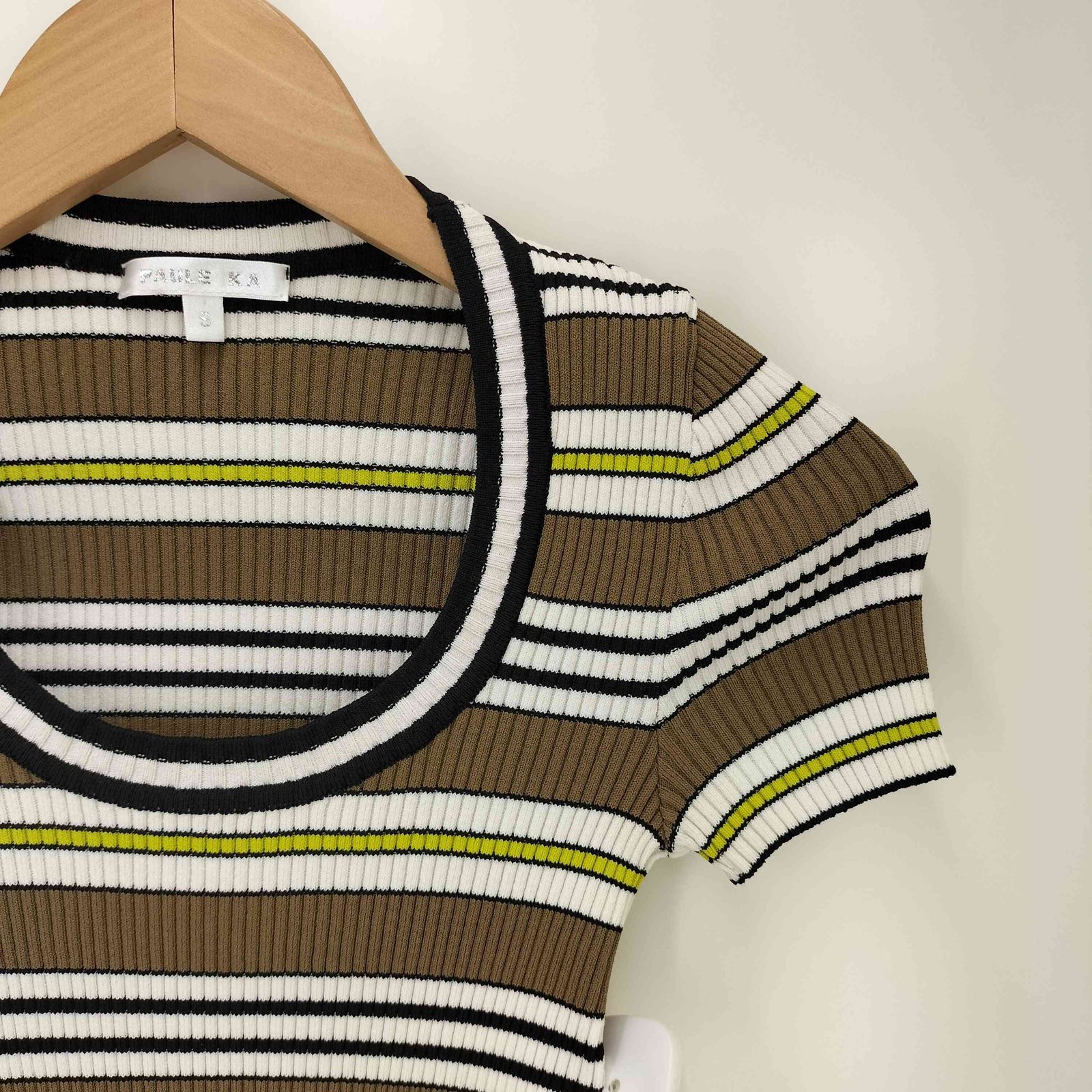 ポールカ PAULE KA イタリア製 ボーダー S/S ニット トップ