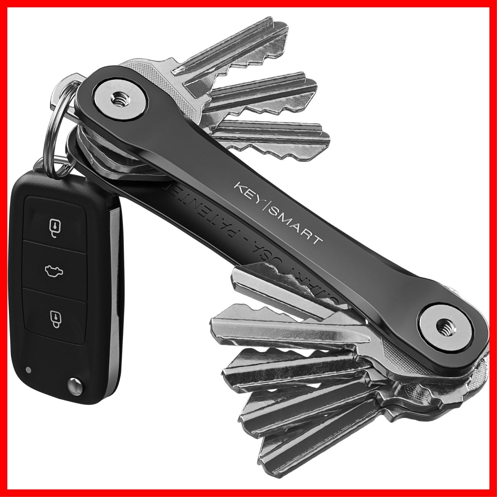【在庫処分】KeySmart（キースマート）コンパクト キー オーガナイザー、鍵 ホルダー、キーホルダー、車キーフォブも付けれる