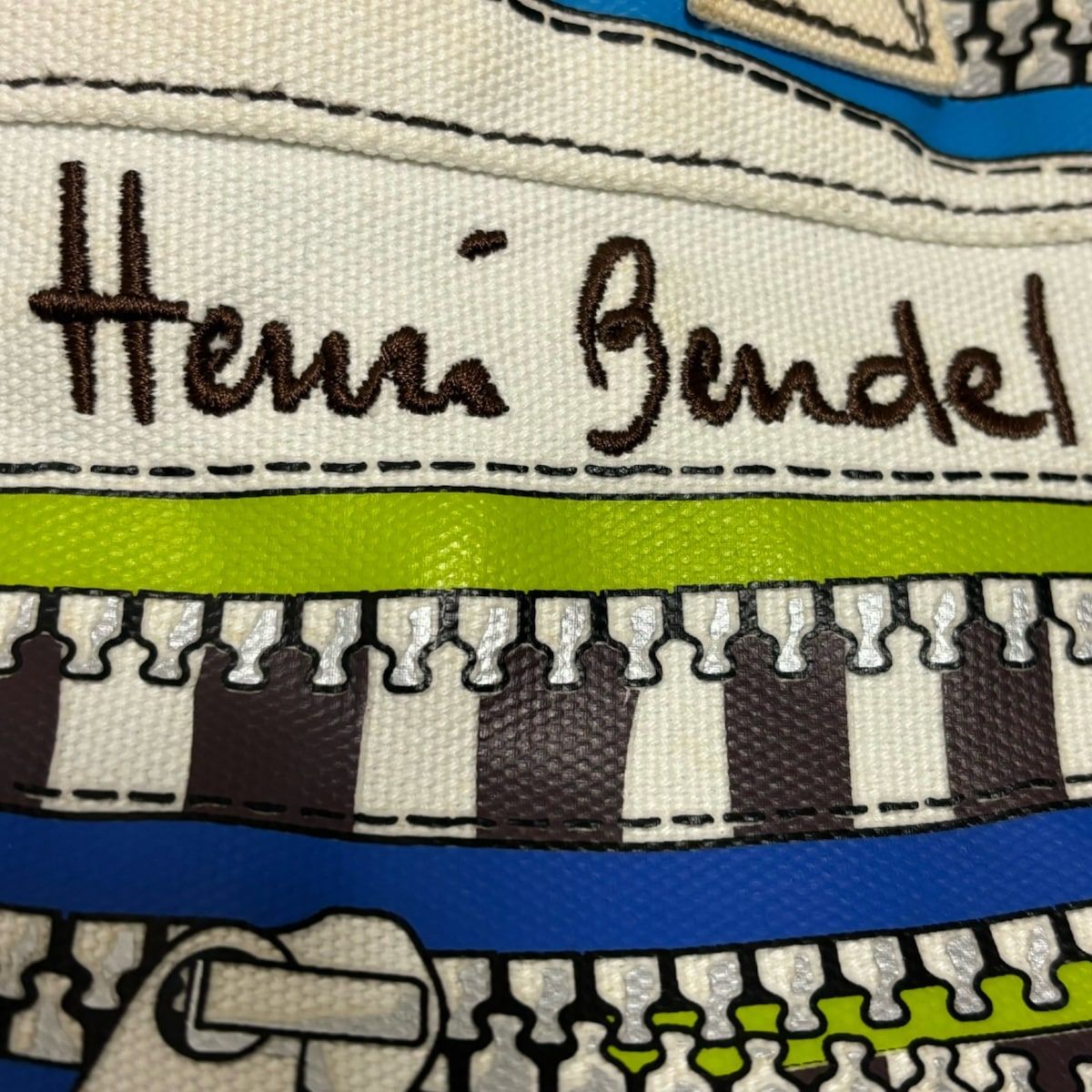 HENRI BENDEL(ヘンリベンデル) トートバッグ - アイボリー×ブルー×マルチ キャンバス