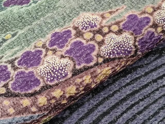 平和屋本店□極上 十日町 名門 滝泰謹製 太鼓柄袋帯 相良刺繍 おぼろ染  