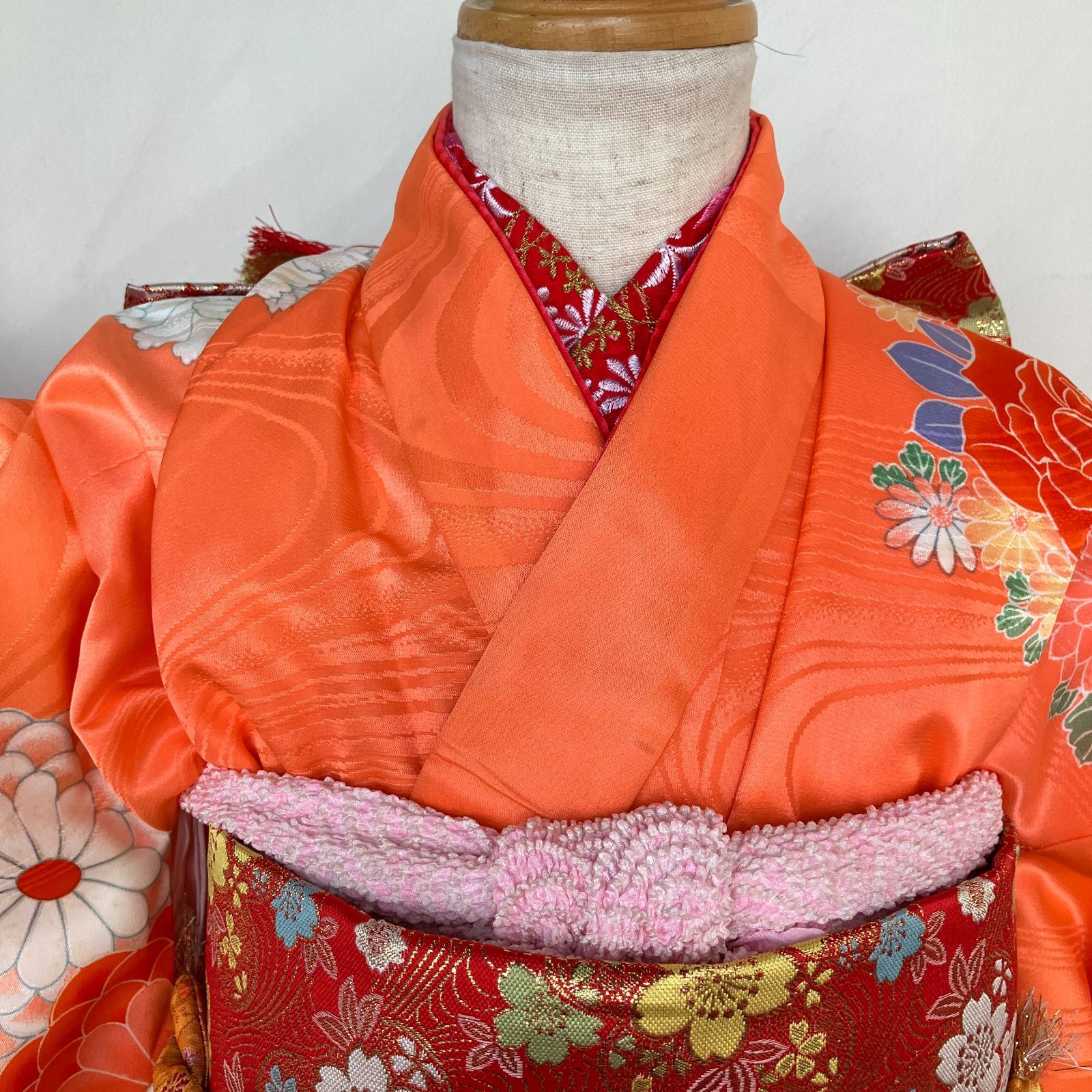 405ag31着物,長襦袢,帯揚げ□七五三 七歳 女児 絞り染め□美品 405ag31着物,長襦袢,帯揚げ□七五三 七歳 女児 絞り染め□美品