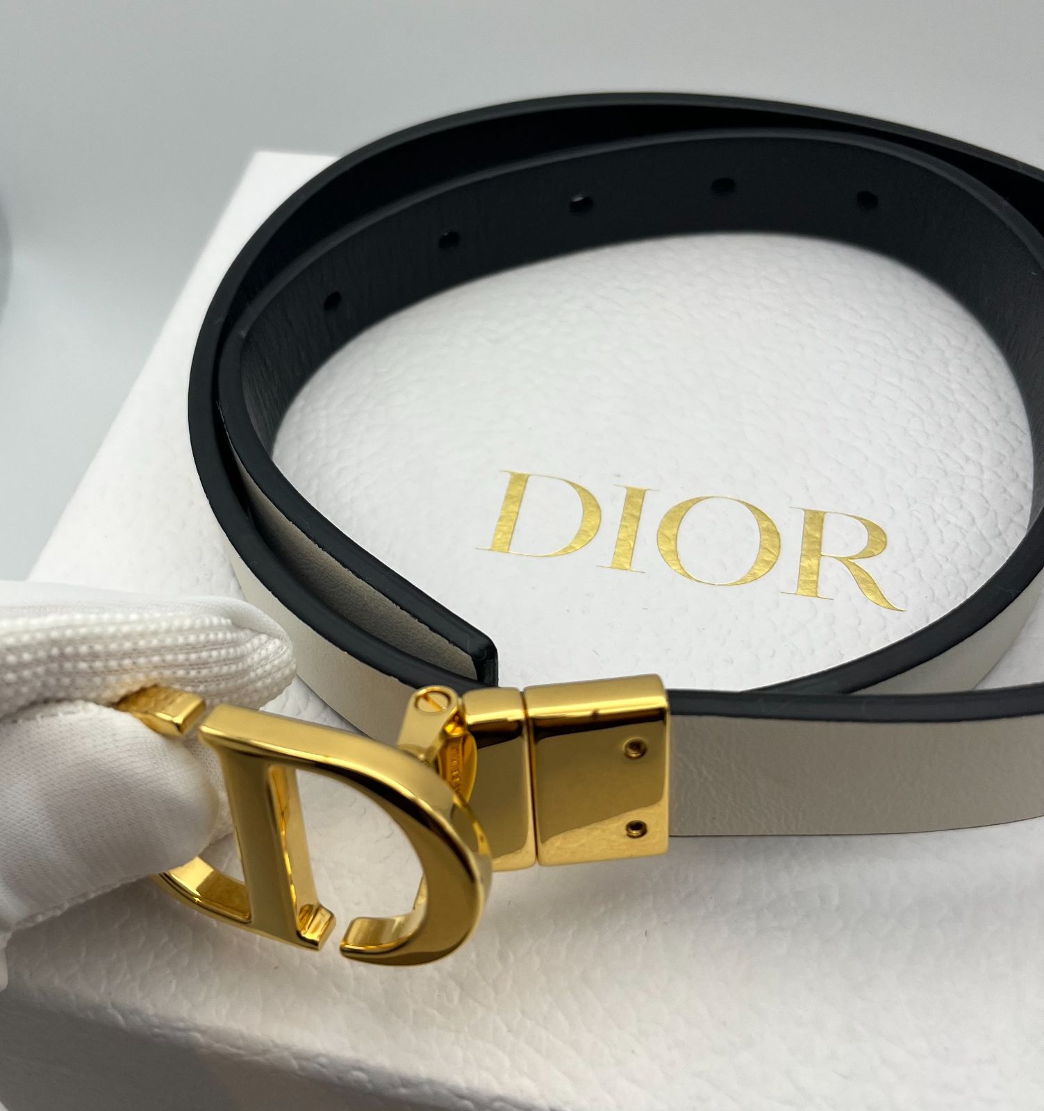 美品】Dior ディオール ベルト ホワイト 79cm レディース - メルカリ