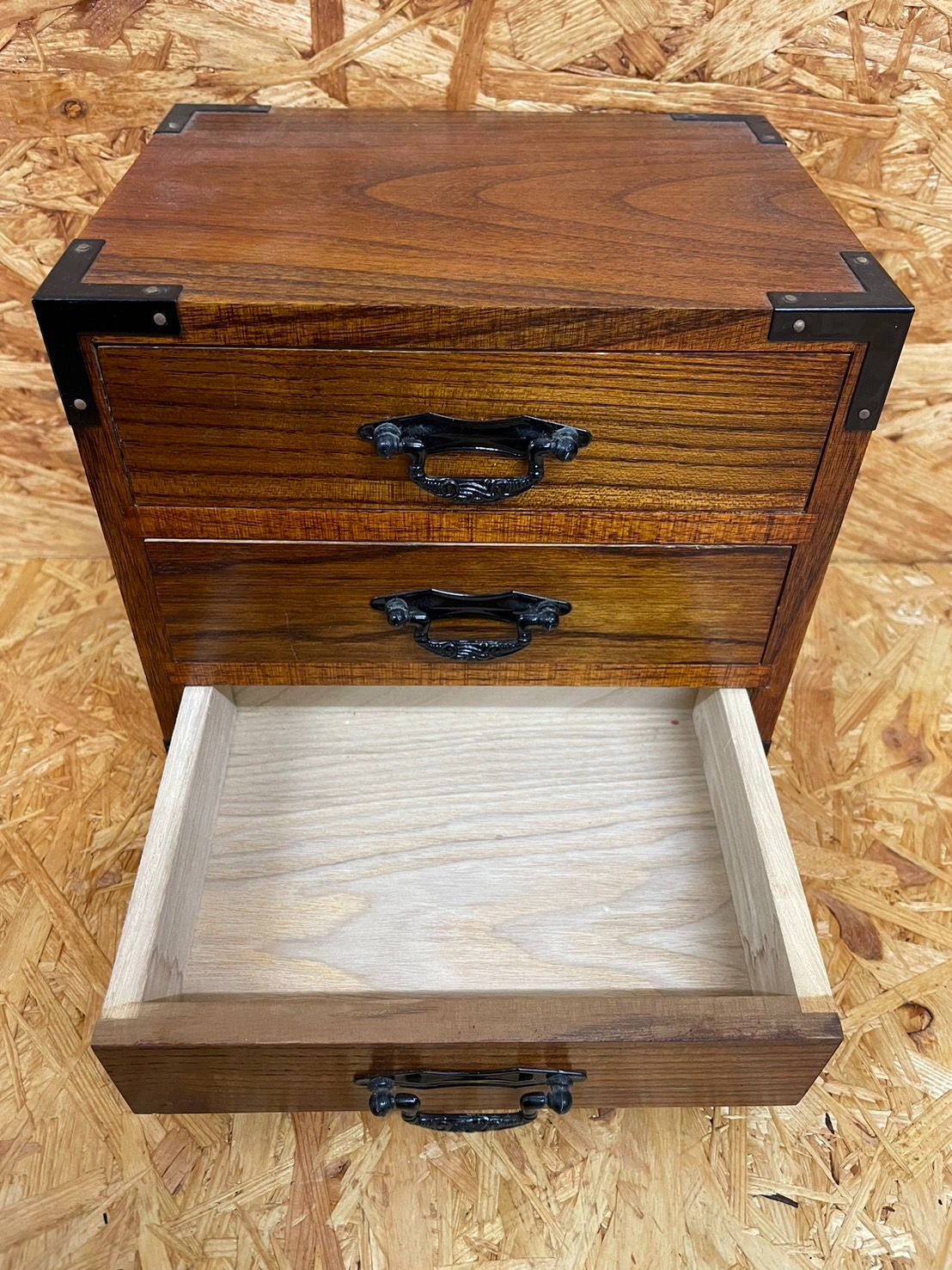 木製　小引き出し　レトロ ヴィンテージ 木製 無垢材 小物収納 レトロ 小引き出し 4段 古家具