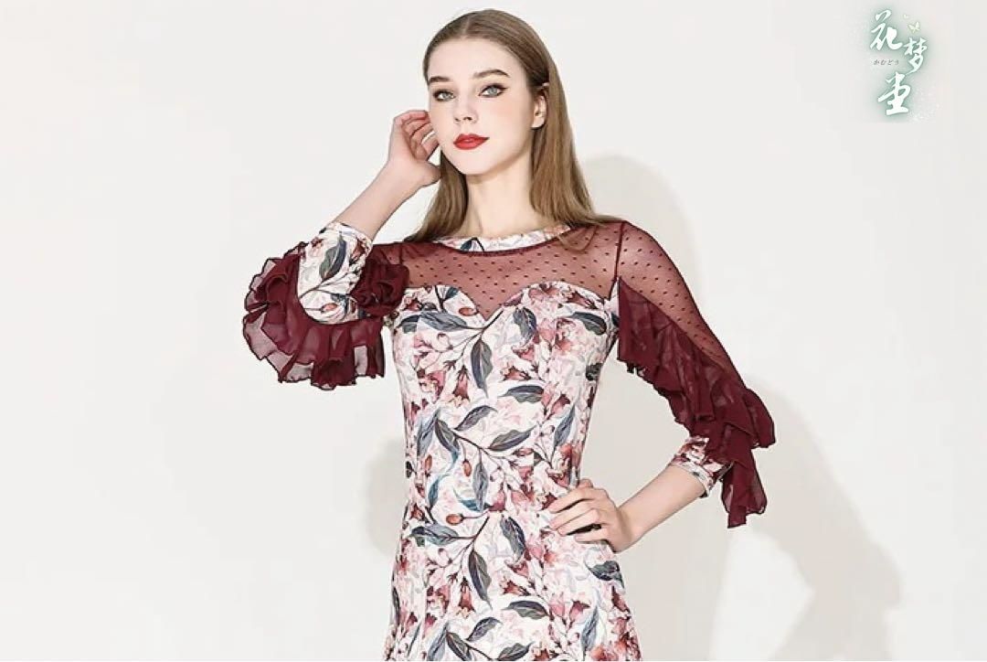 25年新作 新品未使用 大人気花柄スタンダードワンピース 練習着 デモ