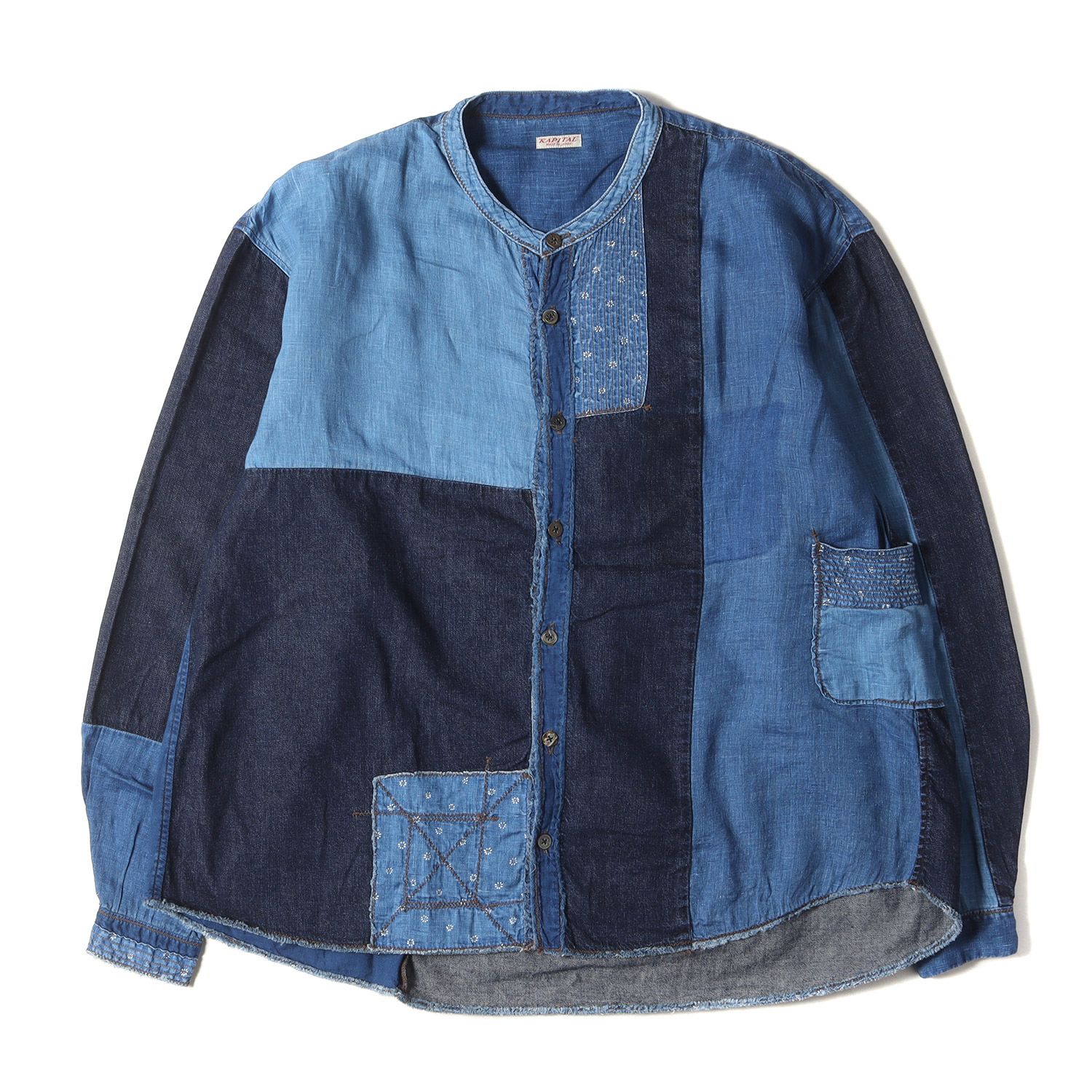 KAPITAL キャピタル シャツ サイズ:1 21SS パッチワーク デニム リネン 