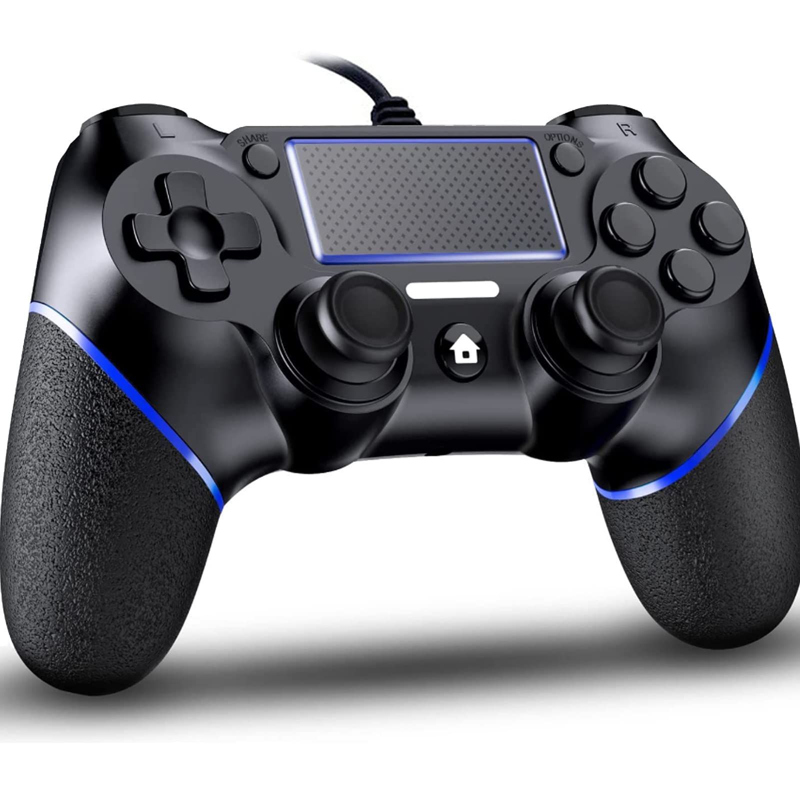 【人気商品】有線 プレステ4 ゲームパッド USB接続 コントローラー 最新版システム対応 人間工学 二重振動 重力感応 機能搭載 高耐久ボタン P4 プレステ4 Pro/Slim P3 Win7/8/10対応 日本語説明書付