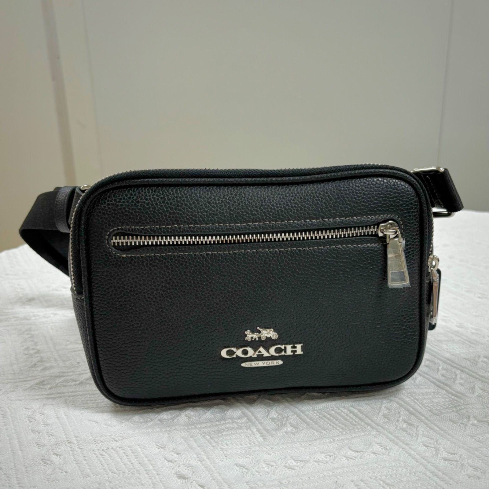 COACH バッグ メンズ ボディバッグ アウトレット レザー ブラック 新品