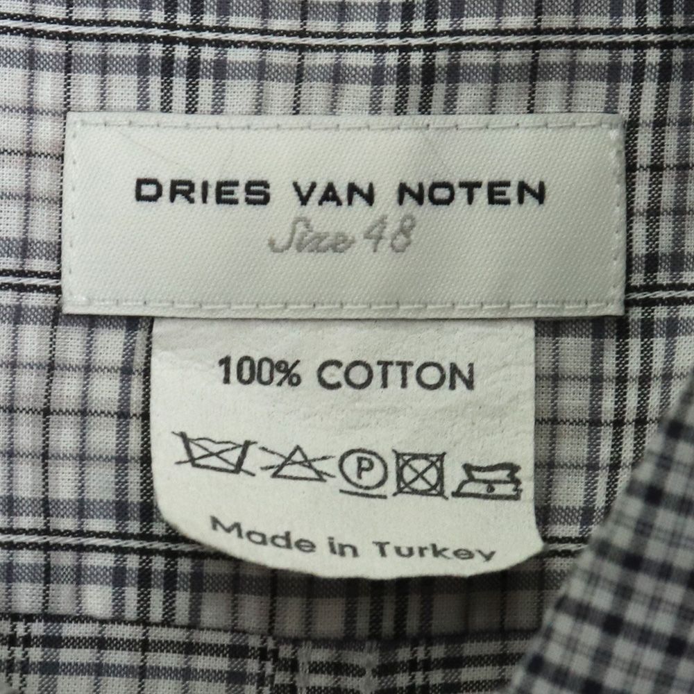 DRIES VAN NOTEN 21AWチェック柄長袖シャツ