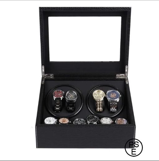 レザー時計収納ケース 4本用 自動巻き上げ機 腕時計ケース