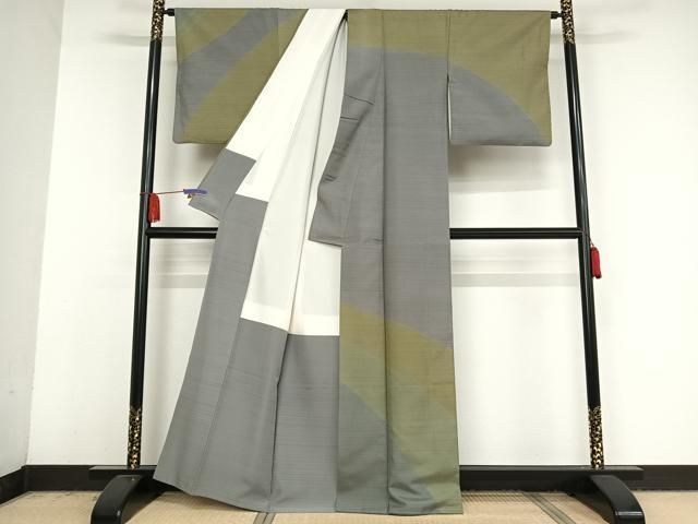 平和屋着物●石川県指定無形文化財　牛首紬　白山工房　手織り　訪問着　正絹　逸品　AAAV9144np 平和屋着物○石川県指定無形文化財 牛首紬 白山工房 手織り 訪問着