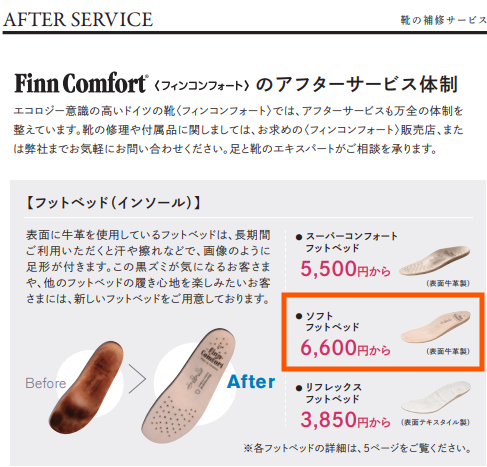 フィンコンフォート 中敷き　インソール新品　Finncomfort 交換修理　自分でできます フェス　82655番