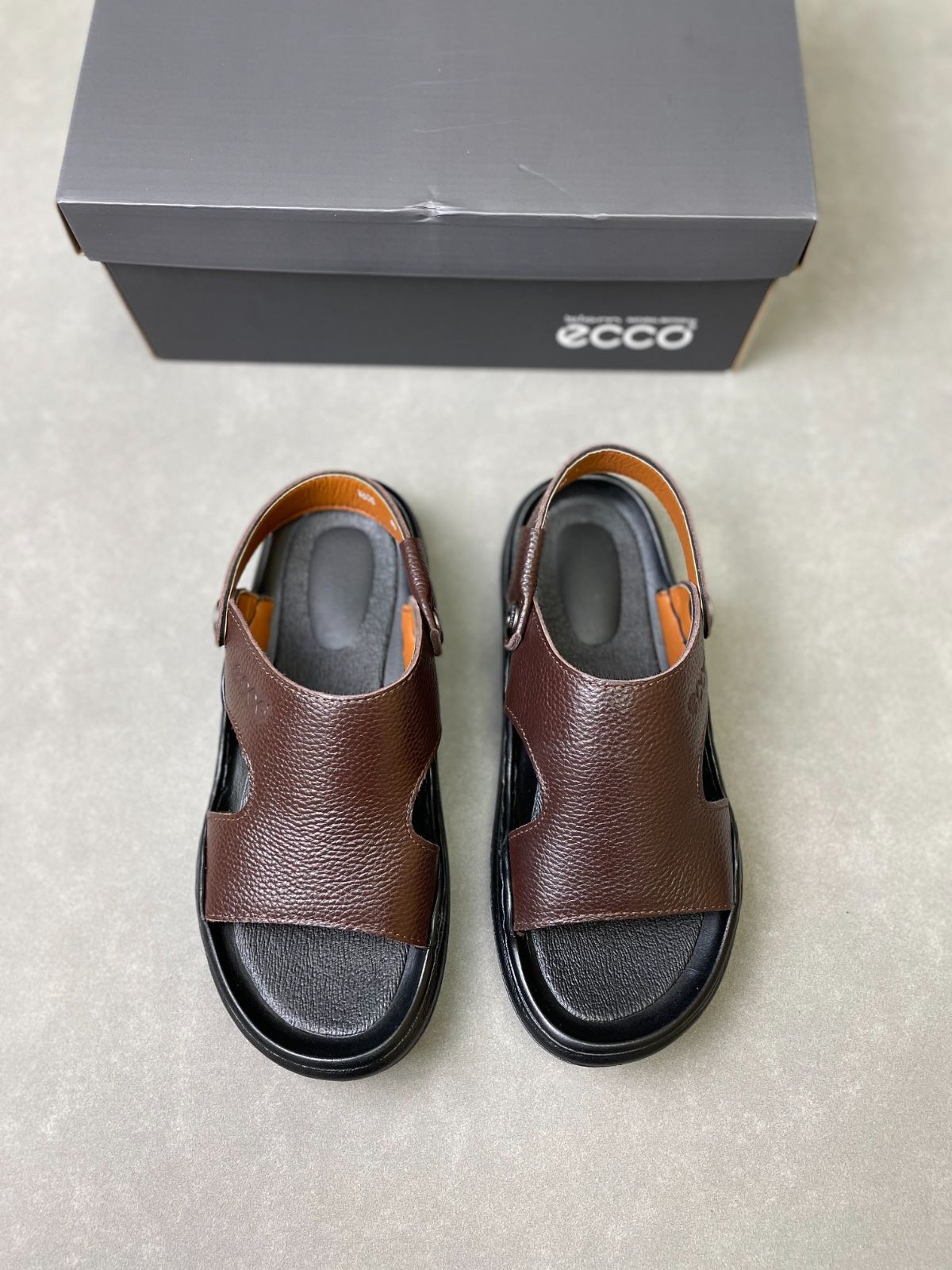 美品 ECCO メンズ レディース サンダル  ブラック 革靴 ソフトボトム #A7