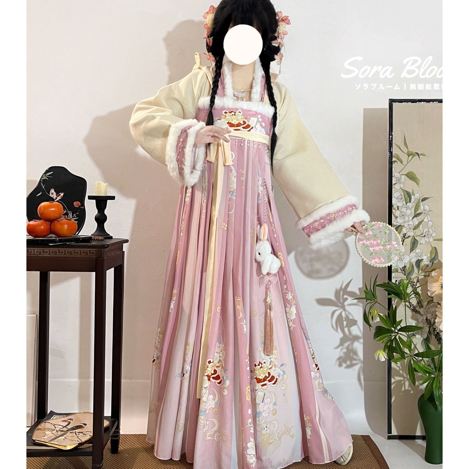 秋冬 漢服 花神 胸上襦裙 新年モデルセット 伝統 中華風 撮影
