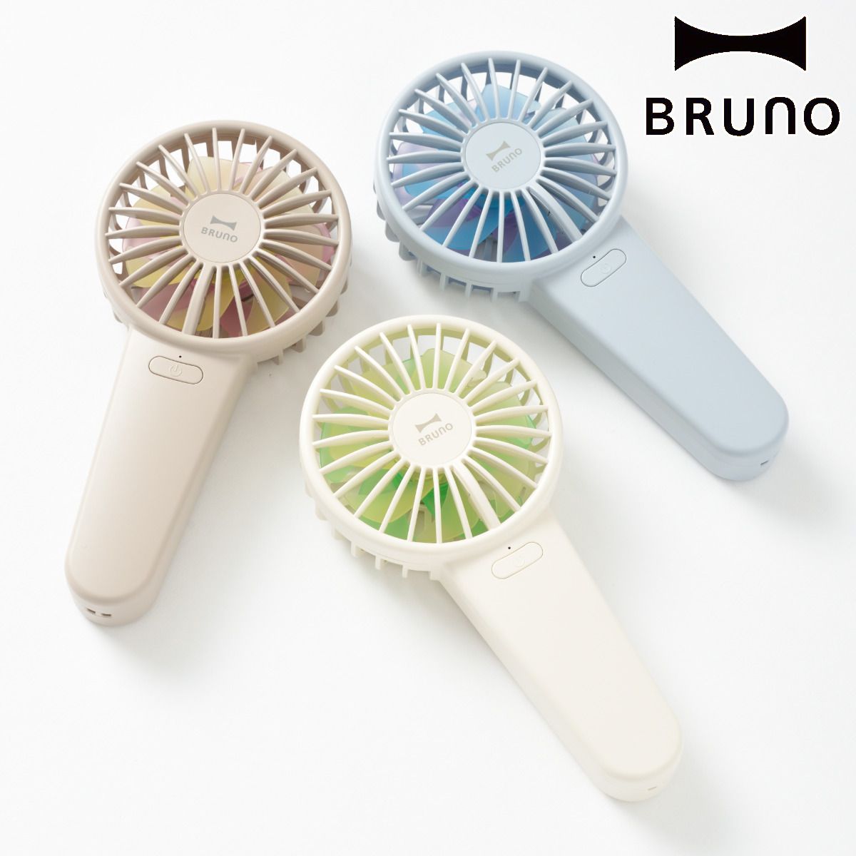 BRUNO ハンディファン コンパクト ダブルフルールファン ストラップ付き （ ブルーノ 携帯扇風機 ミニ扇風機 ショルダー 小型扇風機 卓上扇風機 スタンド付き 自立 角度 調節 クーラー 4段階風量 充電式 熱中症対策 おしゃれ ）