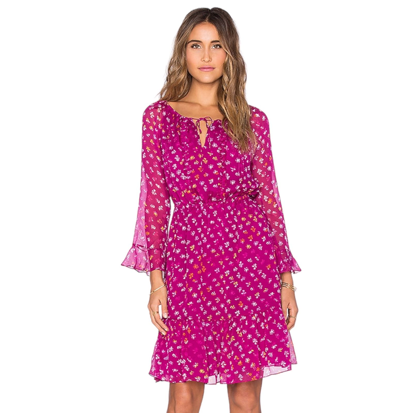 ダイアンフォンファステンバーグ　DVF シルクシフォンワンピース ☆美品 DIANE von FURSTENBERG ダイアンフォンファステンバーグ DVF