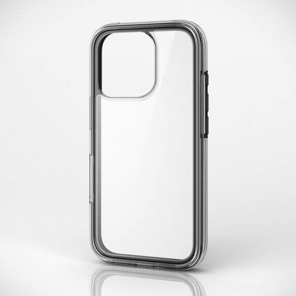 【新品・7営業日以内発送】ELECOM エレコム PM-A24CHVAIR2BK iPhone16 Pro ケース ハイブリッド 衝撃吸収 軽量 カメラレンズ保護設計 MUBRAIN ブラック×クリア PMA24CHVAIR2BK【沖縄離島販売不可】