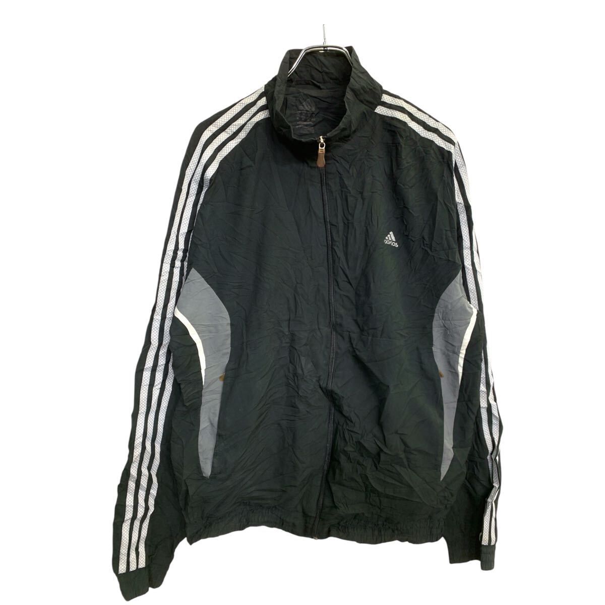 adidas ナイロンジャケット XLサイズ アディダス ブラック 古着卸 アメリカ仕入 t2412-3005