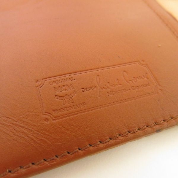 [美品]MCM エムシーエム モノグラム ヴィセトス柄 レザー 二つ折り 財布 axe エムシーエム MCM 財布 長財布 二つ折り モノグラム ヴィセトス柄
