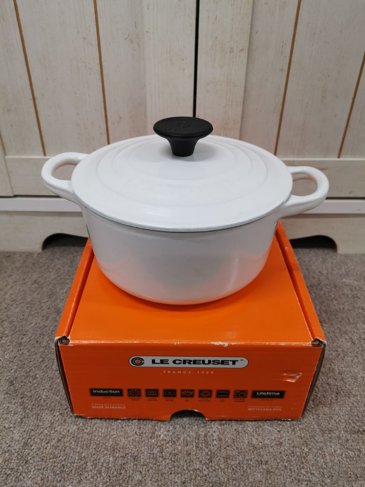 LE CREUSET 両手鍋 ホワイト 20cm LE CREUSET ホワイト 両手鍋 20cm