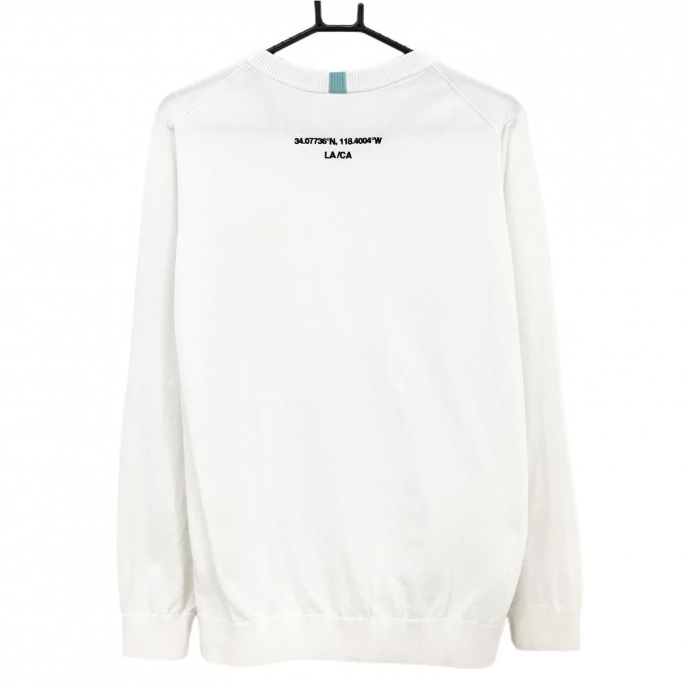 ジーフォア セーター 白 ロゴ蛍光イエロー ニット メンズ 1003 ゴルフウェア G FORE