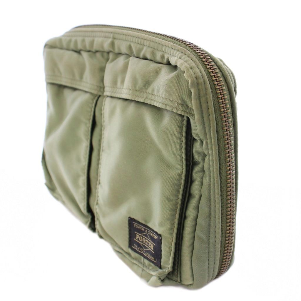 ポーター PORTER 吉田カバン タンカー システム手帳 カバー 二つ折り ラウンドファスナー ワン ロゴ カーキ BB