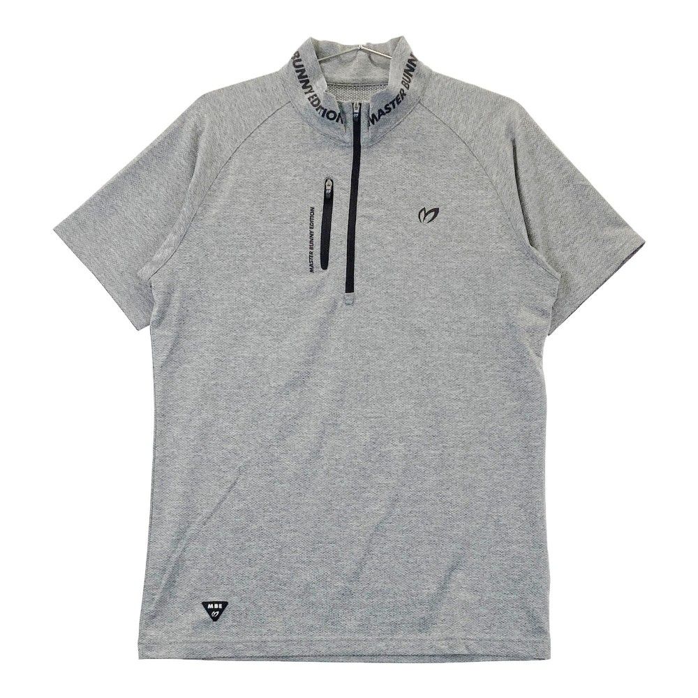 サイズ：4 MASTER BUNNY EDITION マスターバニーエディション  ハーフジップ半袖 Tシャツ  グレー系 [240101292909]# ゴルフウェア メンズ ストスト