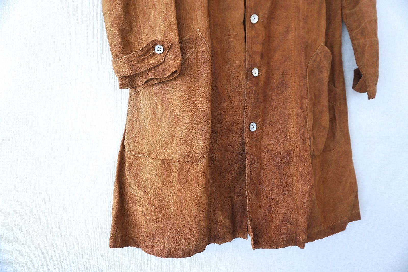 kaval カヴァル LINEN SHOP COAT リネンショップコート kakishibu dyed