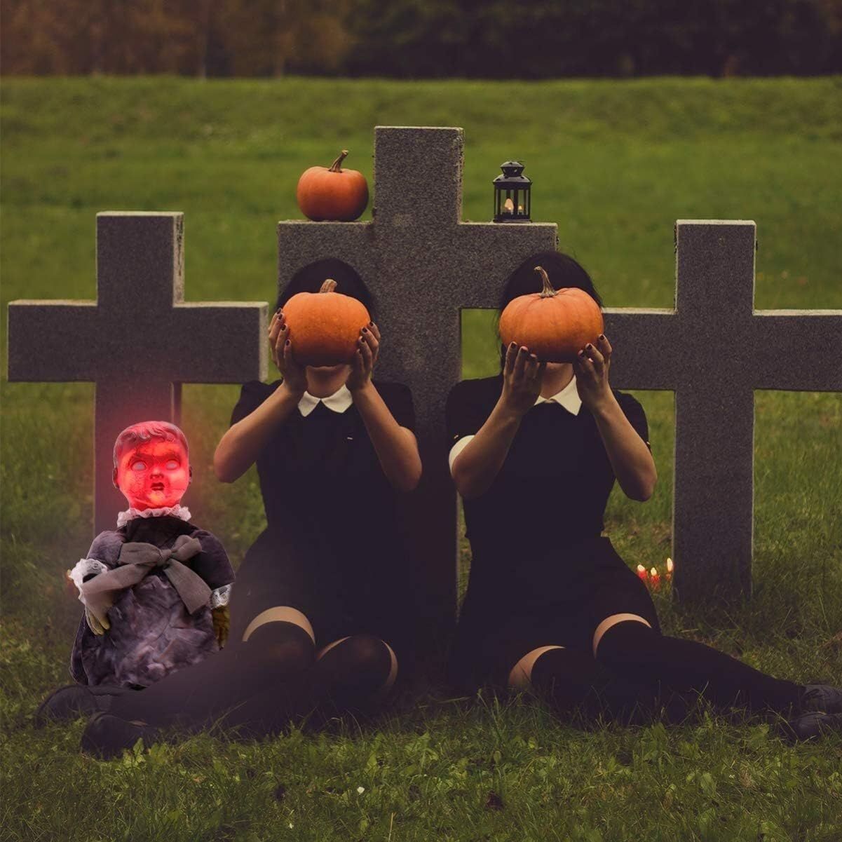  ホラー ハロウィン 動く 人形 ハロウィーン 仮装 パーティー 人形 怖い 不気味 ハロウィン装飾  サウンド活性化 ウォーキング人形 お化け屋敷 装飾用 置物