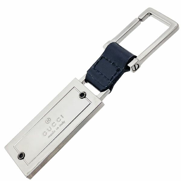 グッチ キーホルダー タグ キーリング カーフ 革 ブラック 黒 GUCCI ロゴ キーフック チャーム バッグチャーム キー 鍵 ブランド小物 プレゼント ギフト き