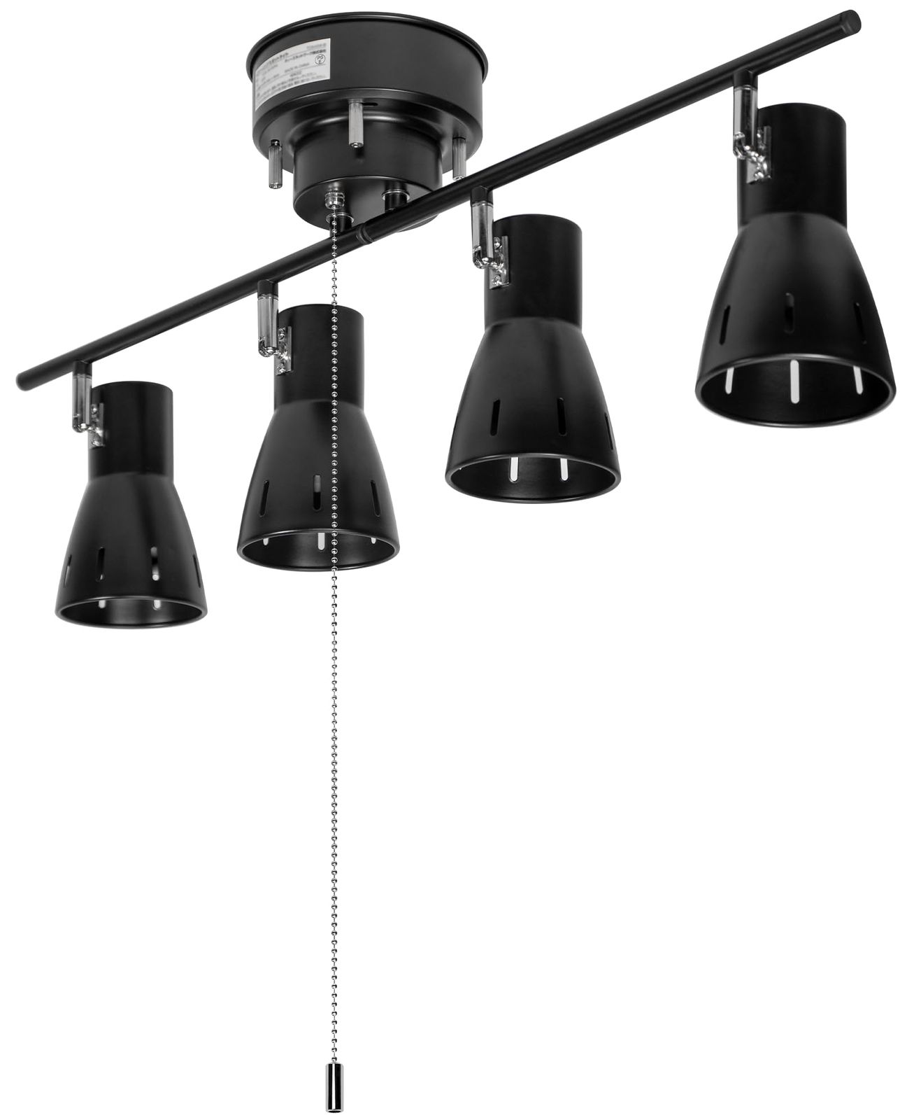 新品 ダクトレールライト プルスイッチ式 4灯 スポットライト 引きひも E26 おしゃれ スタイリッシュ 天井照明 照明器具 キッチン ダイニング リビング 和室 寝室 シンプル 電球別売 リモコン