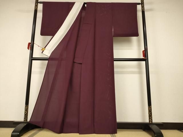 平和屋着物 夏物 色無地 絽 黒鳶色 正絹 AABB6695jd