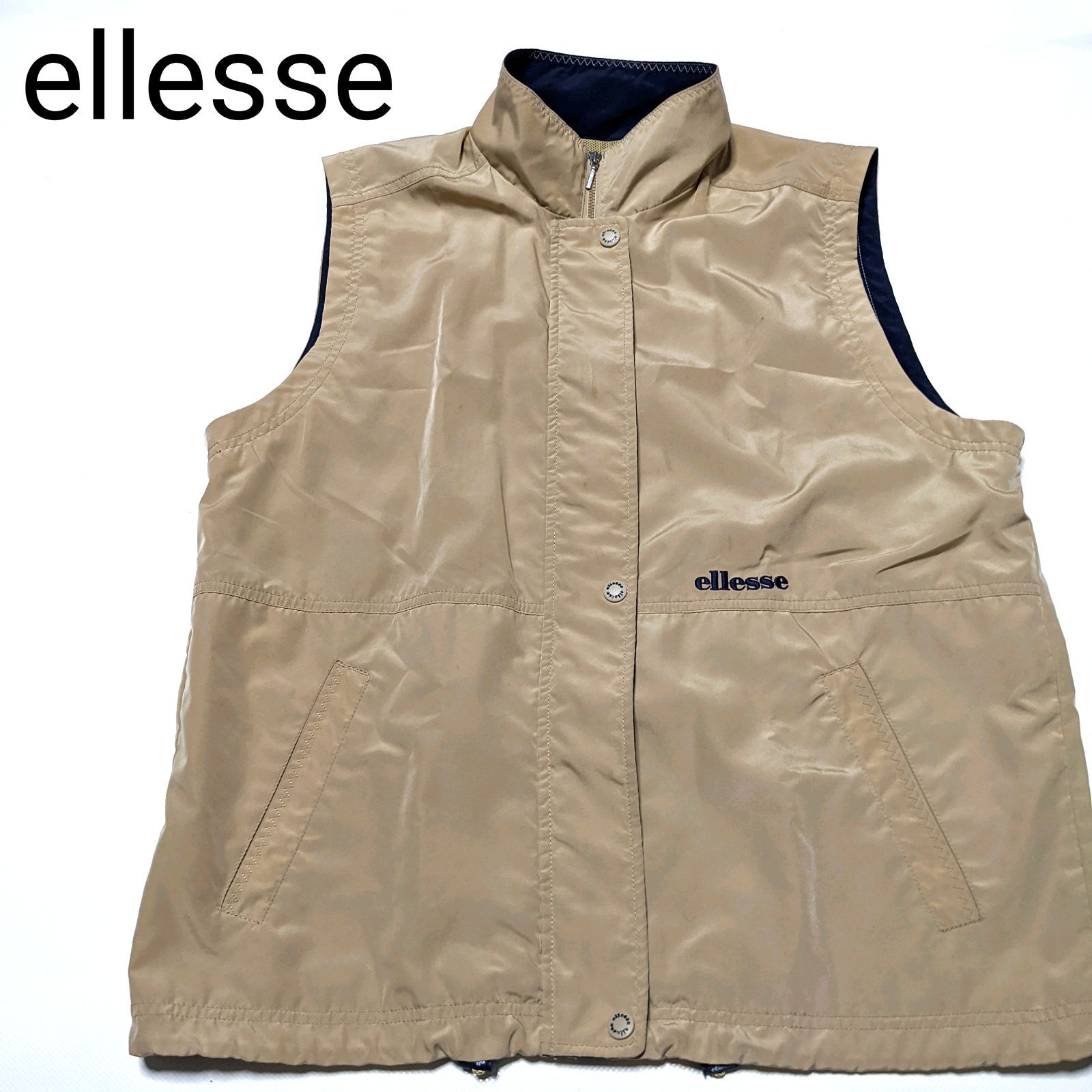 エレッセ ellesse ベスト ジップアップ メッシュ レディース　Lサイズ　ベージュ