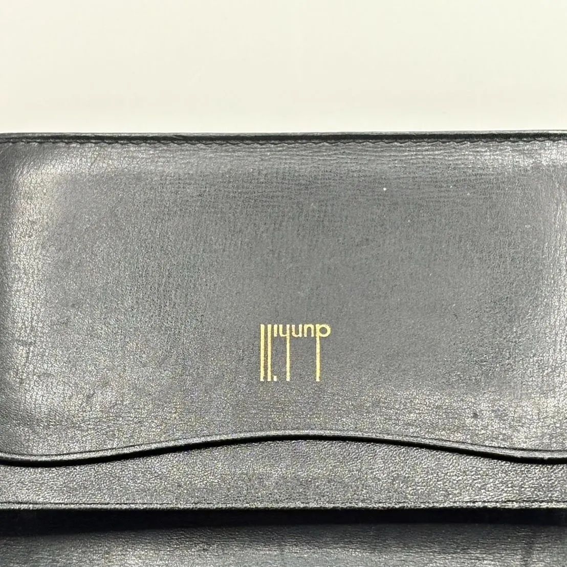 dunhill 名刺入れ 黒 レザー 箱付き ✈美品 dunhill ダンヒル 本革 レザー 長財布 名刺入れ 付き
