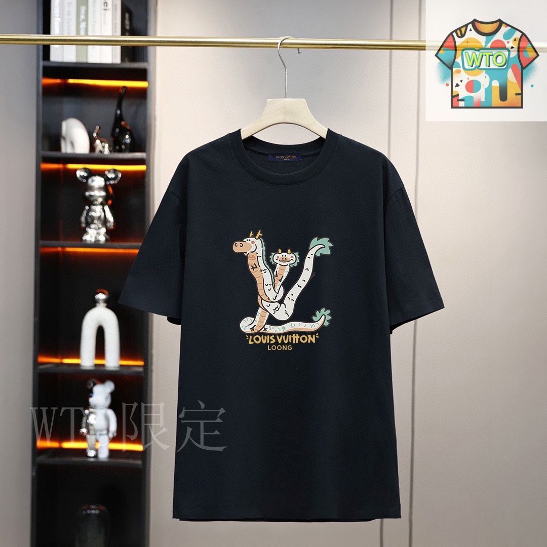 【シンプルベーシック♪】Louis Vuitton Tシャツ Louis Vuitton Black & White Monogram Gradient T-Shirt