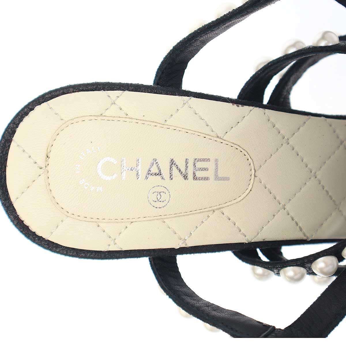 CHANEL シャネル マルチストラップマトラッセパールサンダル