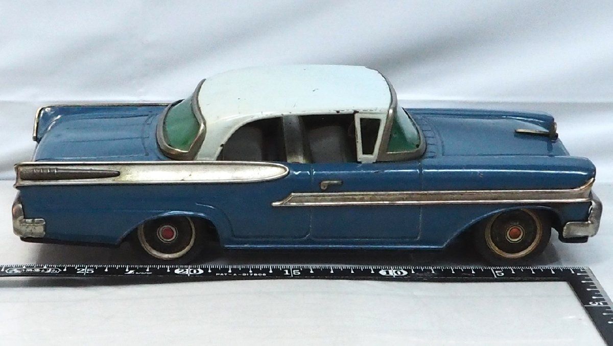 米澤玩具【58 MERCURY MONTCLAIR青マーキュリー モントクリア 大】ブリキ tin toy car自動車ミニカーYonezawaヨネザワ米澤【本体のみ】0292  - メルカリ