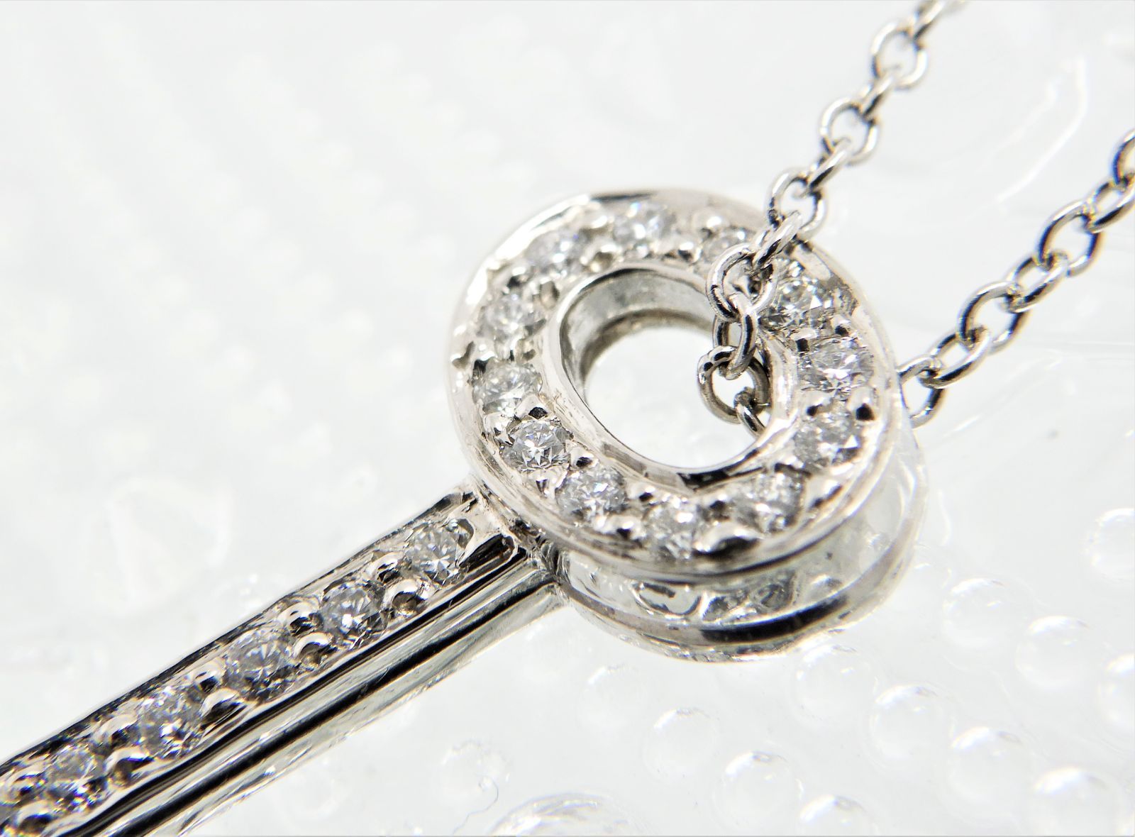 ☆極美品 ティファニー Pt950 ダイヤ オーバル キー ネックレス 