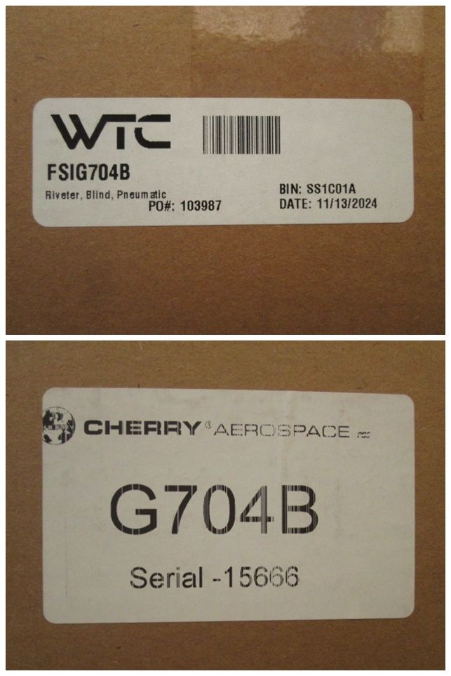 中古品 ♥ CHERRY AEROSPACE エア式リベットパワーツール G704B スプリングヘッド別売 0731DI 7AT-13S 正規ショップ通販専門店。