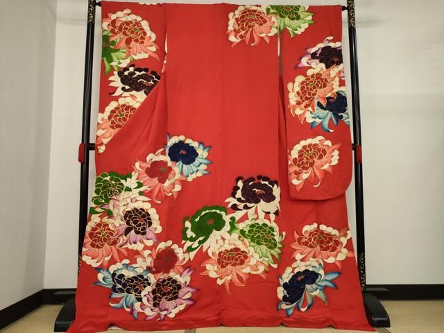 美品 豪華 古典模様 鶴 菊 松 竹 金彩 金駒刺繍 袷 正絹 振袖 着物 振袖帯セット 刺繍 花車 毬 金彩 正絹 逸品 （楽天市場】【新品
