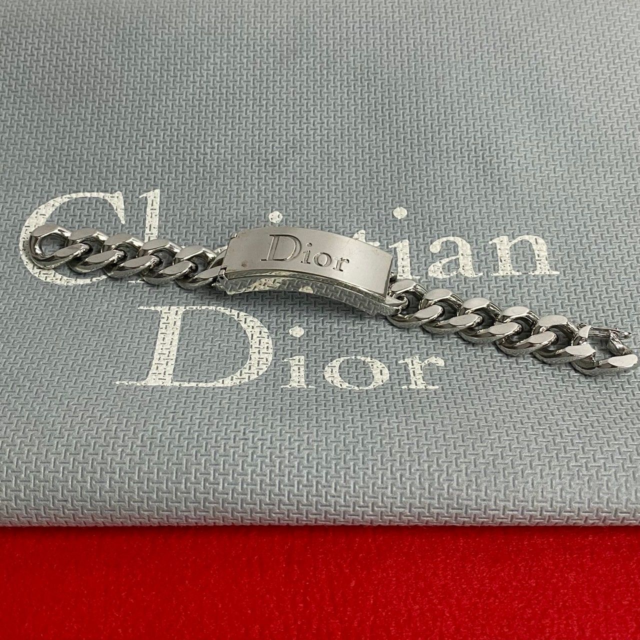 極 美品 Christian Dior ディオール グロス ブレスレット ロゴ 