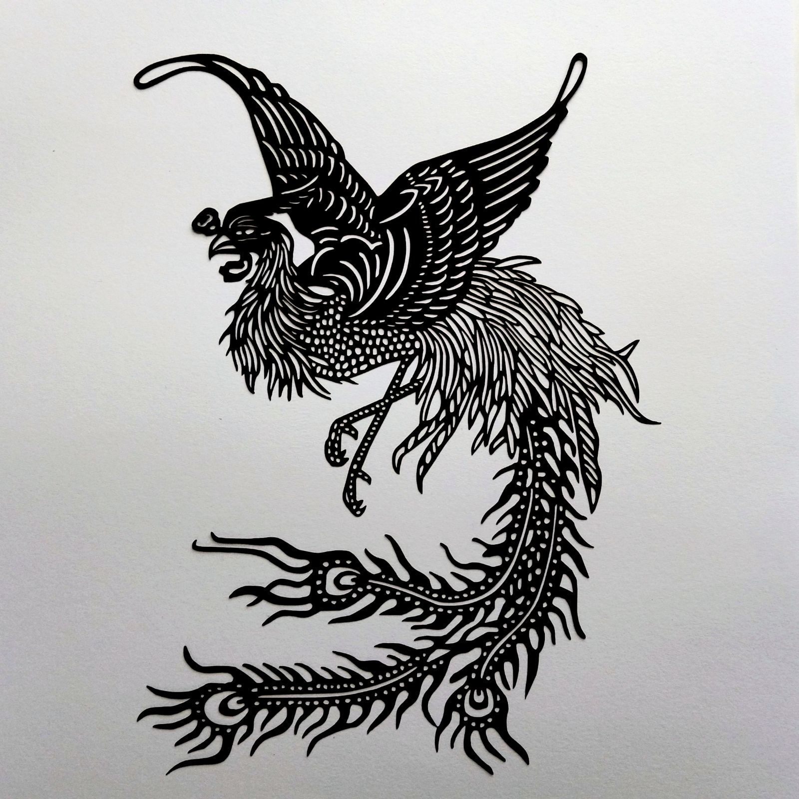 切り絵「鳳凰」 龍と鳳凰の切り絵デザインの事例・実績・提案一覧 【ランサーズ】