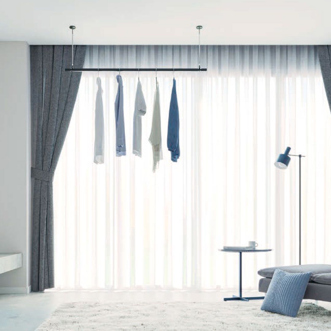 ホスクリーン 室内物干し 3点セット SPC-BK QL-15-BK STH-1 オールブラック 室内用 物干し竿 室内干し 省スペース