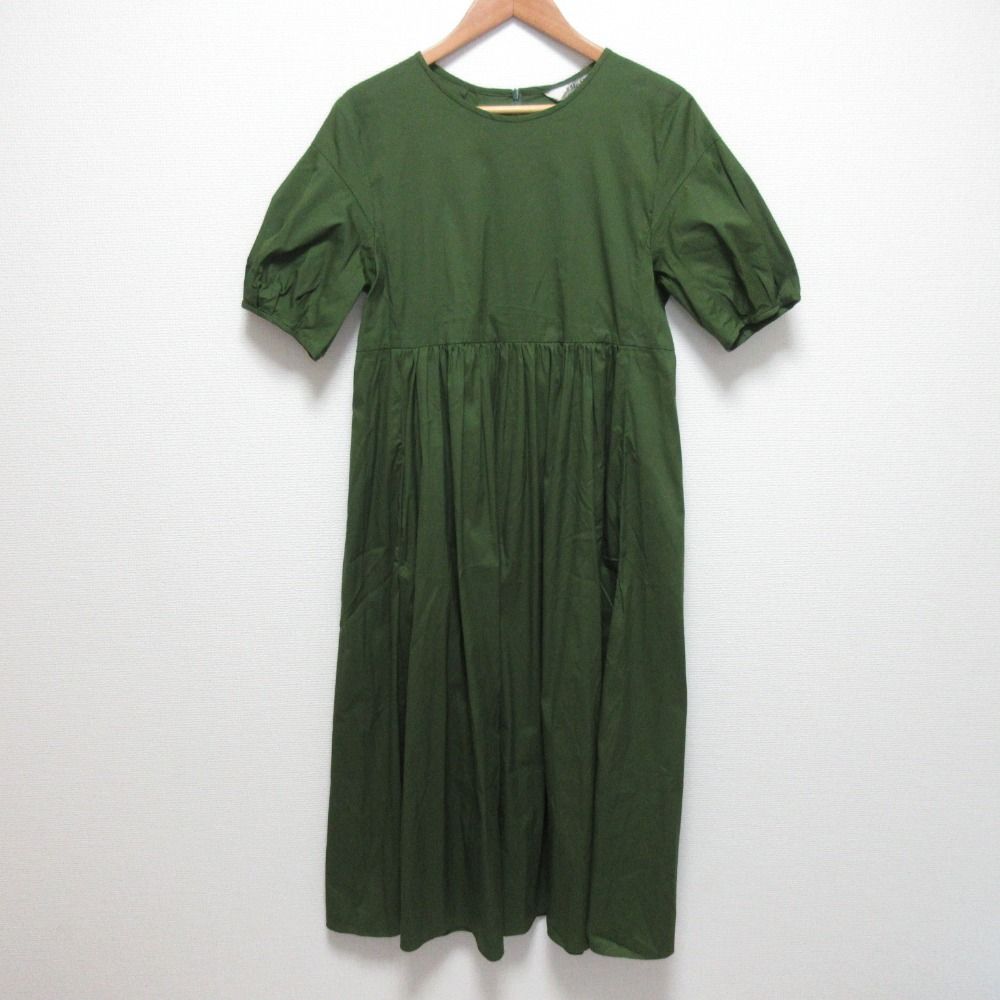 S Max Mara エスマックスマーラ ウエストギャザー ストレッチ ワンピース サイズ38 グリーン レディース 古着