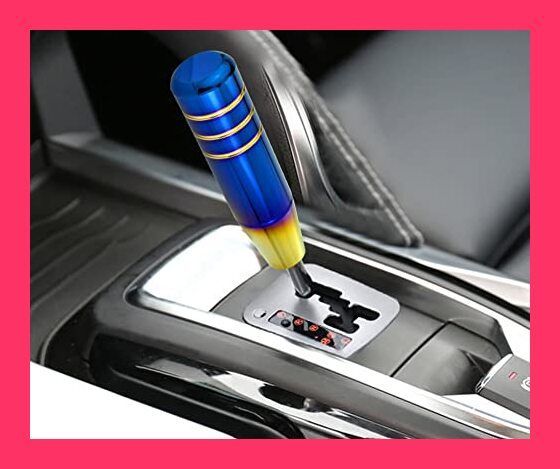 【スタッフおすすめ！】Arenbel 13cmギアスティックシフトノブ長いシフタつまみ金属製の車のノブアクセサリー加重シフターレバーハンドル手動自動車両汎用 ブルーゴールド