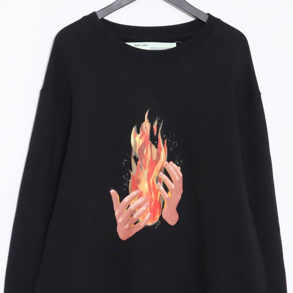 OFF-WHITE ダイアゴナルファイアークルーネックスウェットトレーナー 