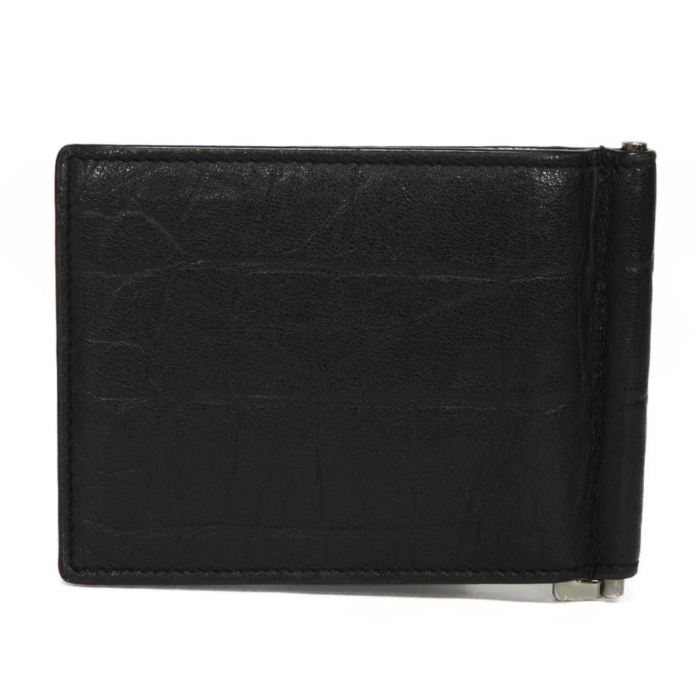 美品】サンローラン マネークリップ クロコ型押し カサンドラ YSLライン