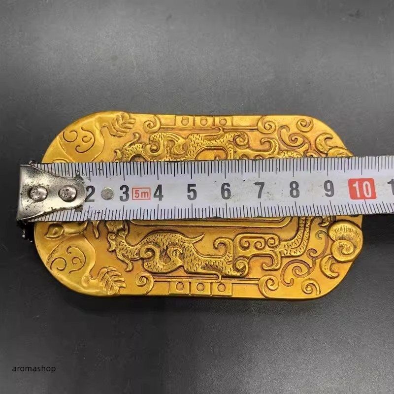 送料無料！古銅彫 塗金 令牌極 塗金令牌 令牌 金龍 龍牌 細工
