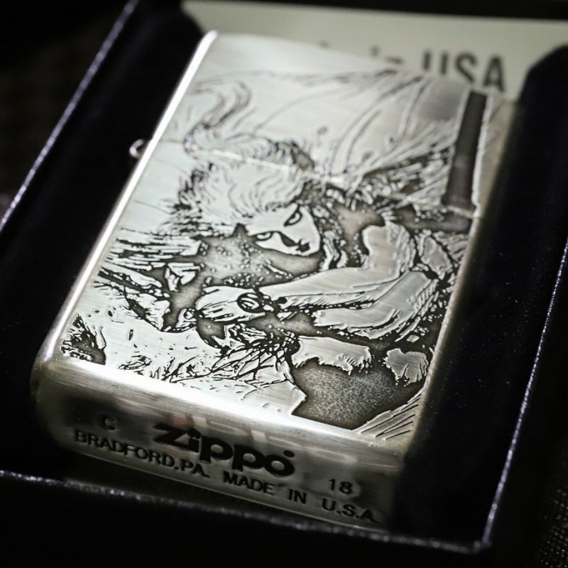 【天野喜孝 ZIPPO】FF3 ジッポライター ファイナルファンタジー3 シルバーいぶし加工 綺麗なジッポ ジッポ ライター クラシック 人気 銀 zippo プレゼント オイルライター デザイナージッポ 芸術ジッポ ファイナルファンタジーⅢ