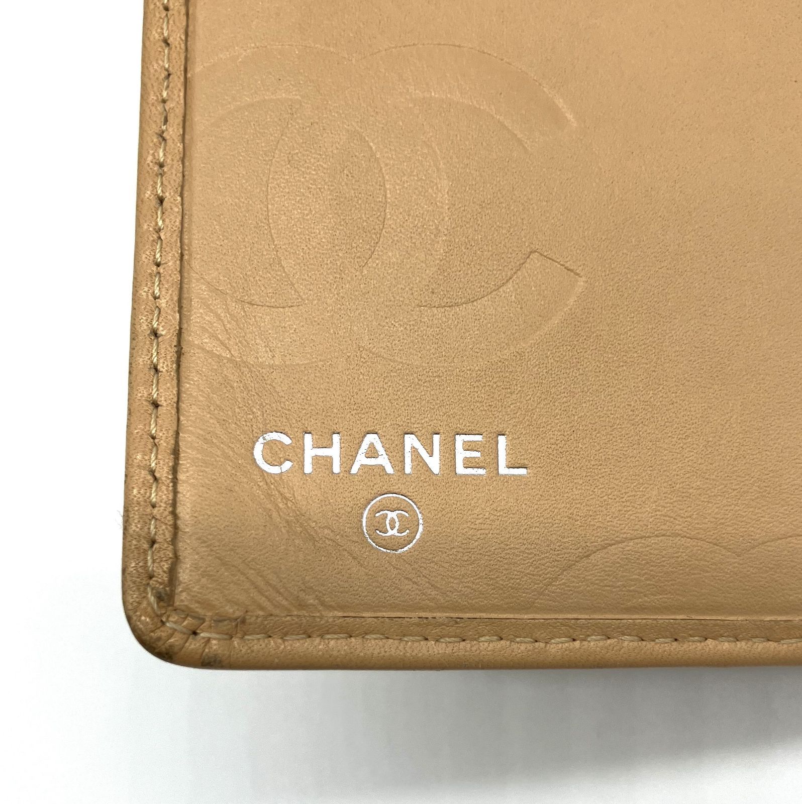CHANEL カンボンライン　 長財布 ベージュ 鑑定済み】正規品 シャネル CHANEL 長財布 ファスナー付き 長